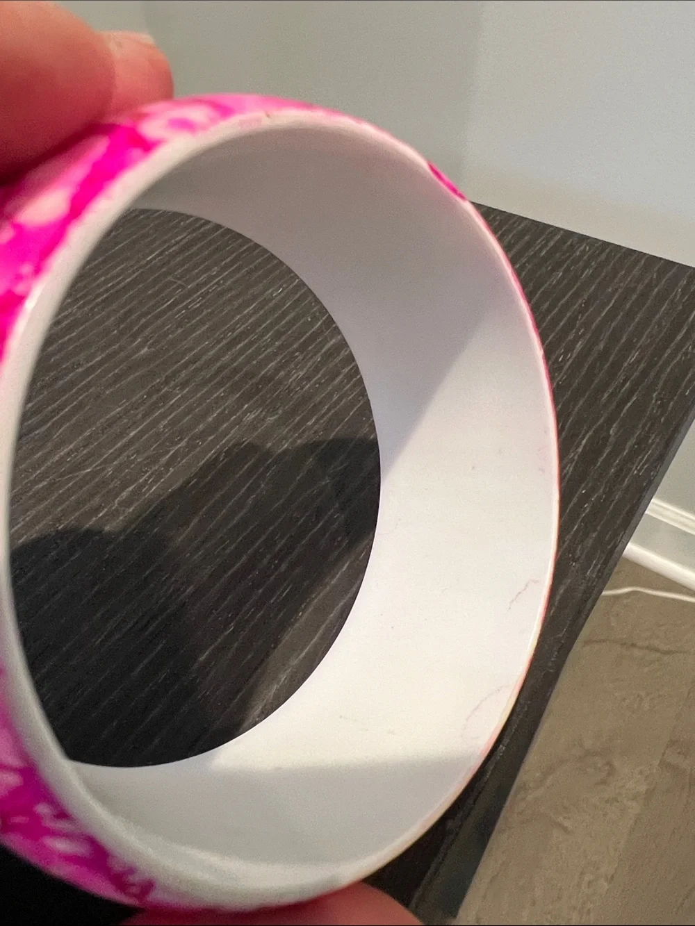 Chunky Pink Marbled Resin Bangle Bracelet